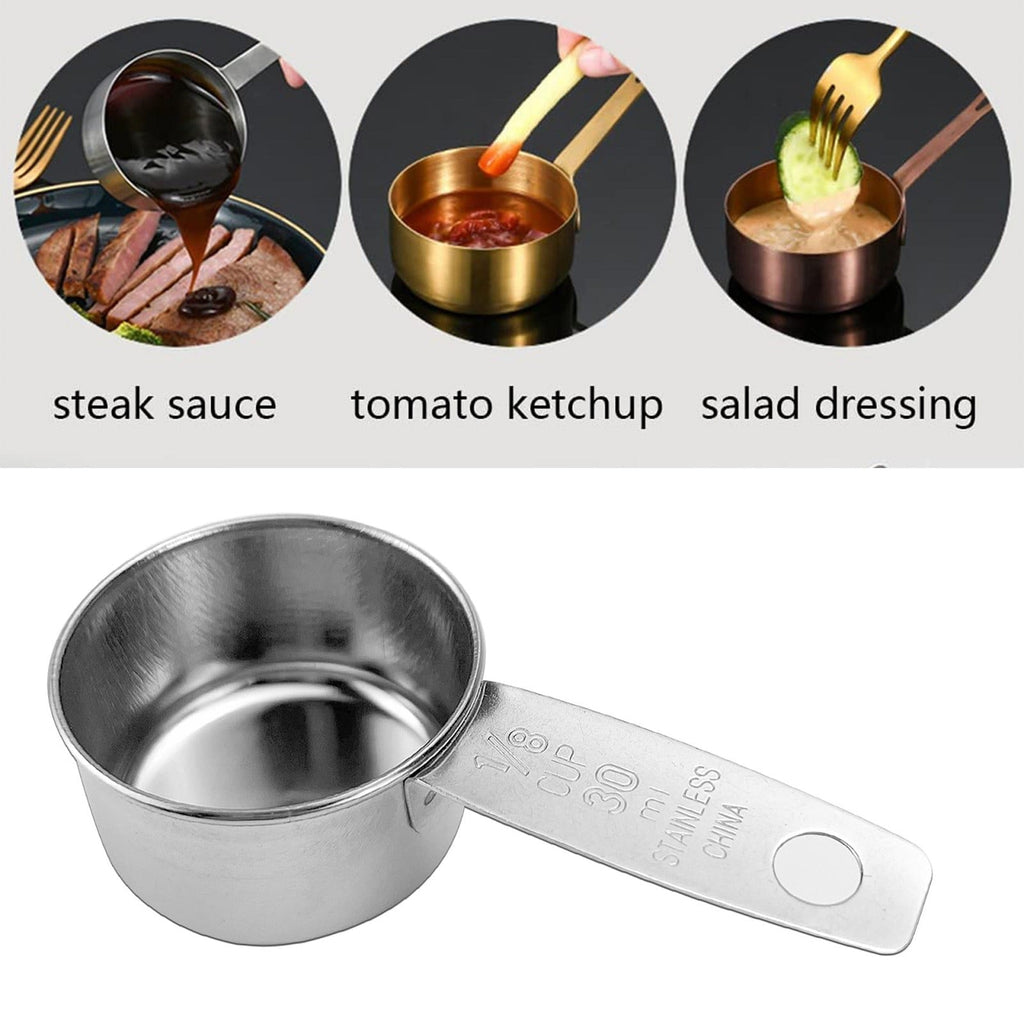 Uanit 1/8 Cup Measuring Cup, Stainless Steel Coffee Measuring Scoop, Single Metal Measuring Cup Steak Cup Ingredient ... - Image 4
